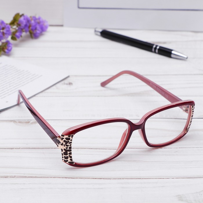 Очки "Прямоугольные" с узором на оправе, оправа пластик, линза пластик, цвет МИКС, +1