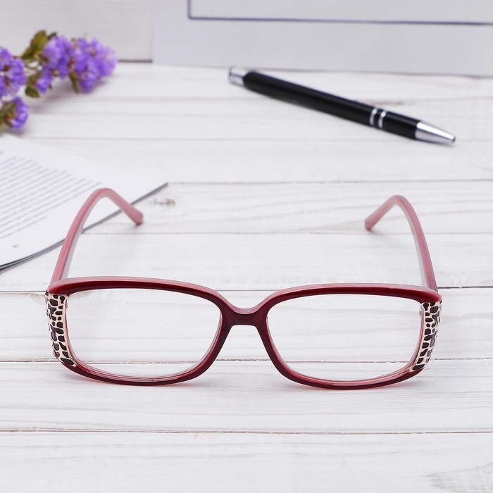 Очки "Прямоугольные" с узором на оправе, оправа пластик, линза пластик, цвет МИКС, +1