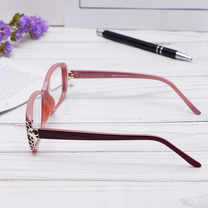 Очки "Прямоугольные" с узором на оправе, оправа пластик, линза пластик, цвет МИКС, +1