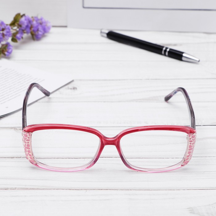 Очки "Прямоугольные" с узором на оправе, оправа пластик, линза пластик, цвет МИКС, +1,5