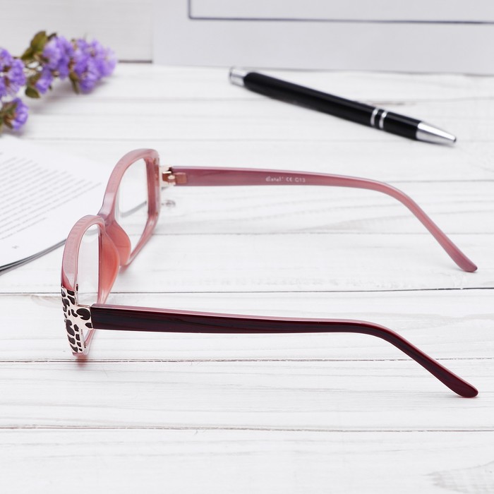 Очки "Прямоугольные" с узором на оправе, оправа пластик, линза пластик, цвет МИКС, +1,5