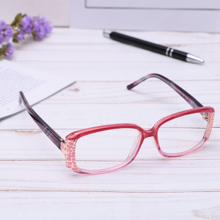 Очки "Прямоугольные" с узором на оправе, оправа пластик, линза пластик, цвет МИКС, +2,5