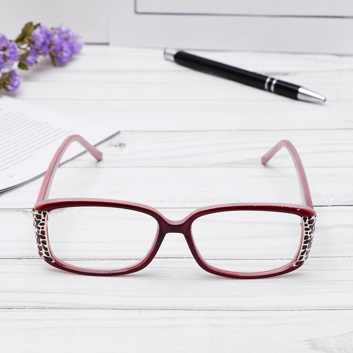 Очки "Прямоугольные" с узором на оправе, оправа пластик, линза пластик, цвет МИКС, +2,5
