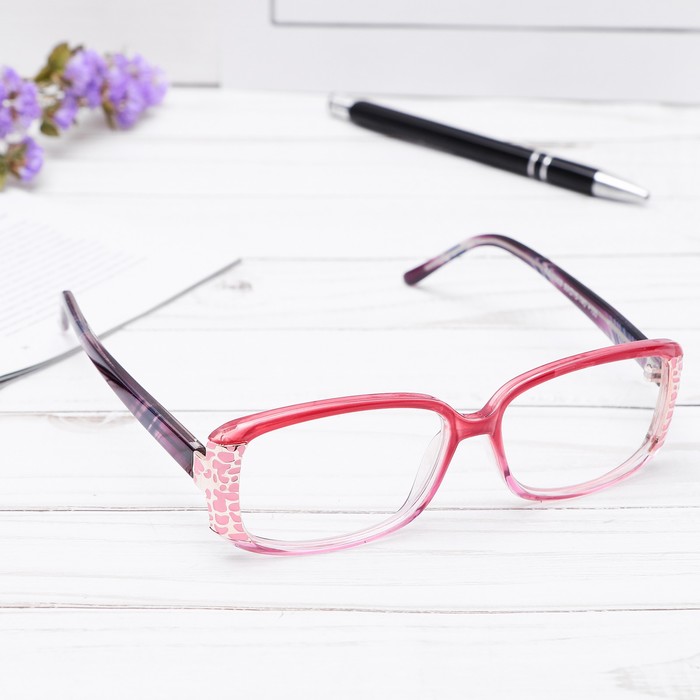 Очки "Прямоугольные" с узором на оправе, оправа пластик, линза пластик, цвет МИКС, +4