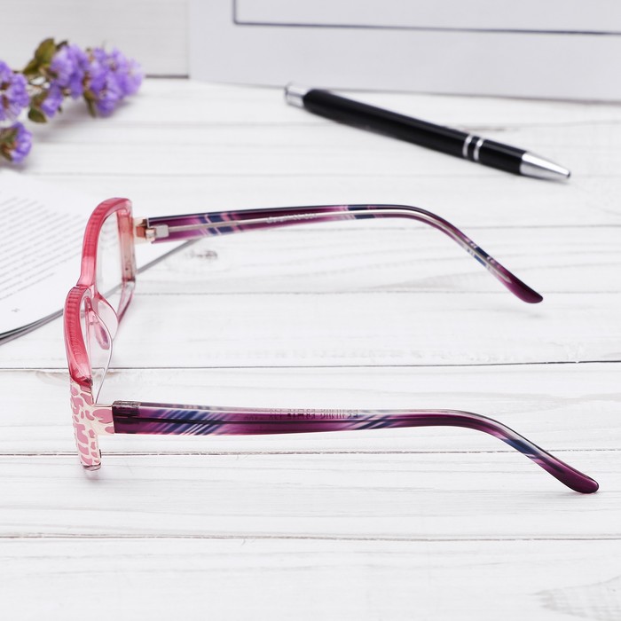 Очки "Прямоугольные" с узором на оправе, оправа пластик, линза пластик, цвет МИКС, +4