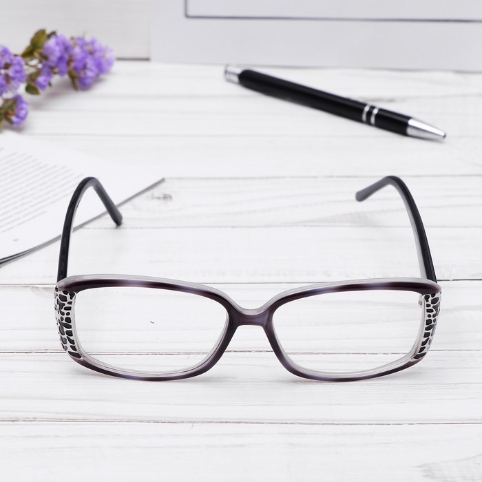 Очки "Прямоугольные" с узором на оправе, оправа пластик, линза пластик, цвет МИКС, +4