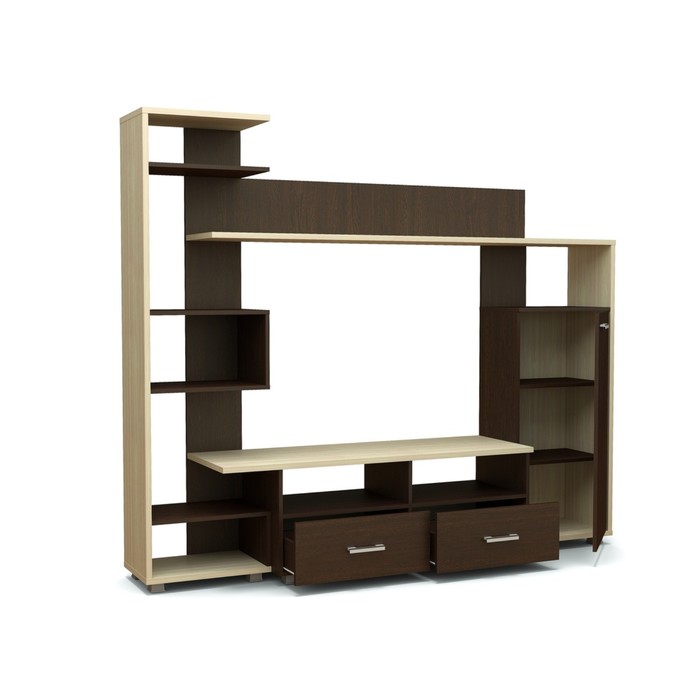 Стенка Омега 2176х466х1845 Венге/дуб млечный