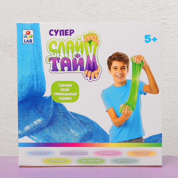 Сделай слайм (с пенопл. шариками, блёст., ароматиз., свет. в темн.) в больш.коробке Т12032
