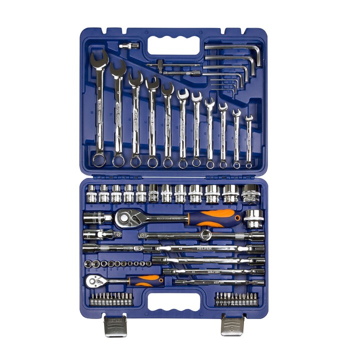 Набор инструмента HELFER HF000015, 1/2", 1/4", 77 предметов, кейс