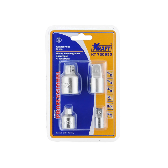 Набор переходников-адаптеров KRAFT KT700695, 1/2", 3/8", 1/4", 4 предмета