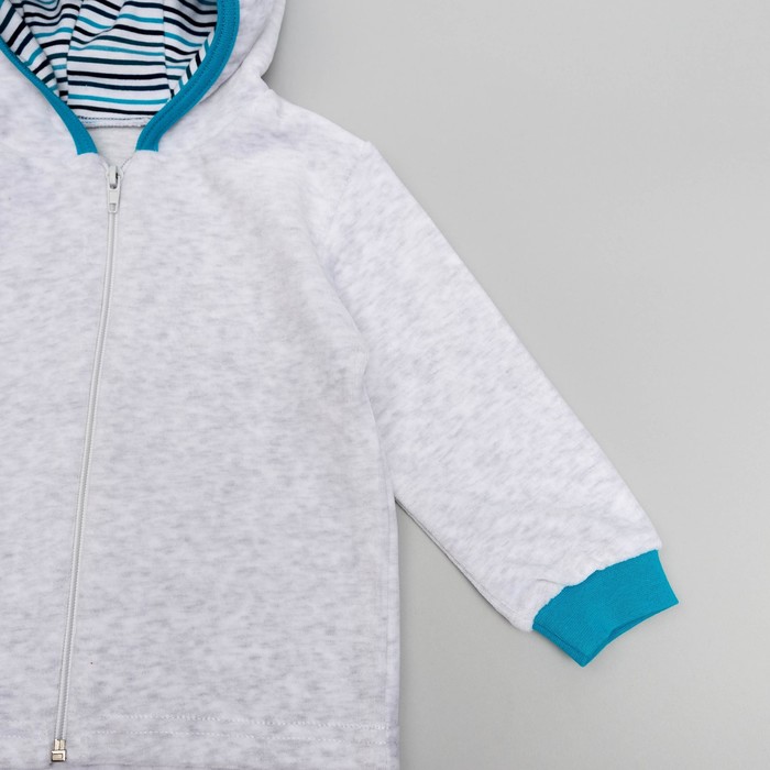 Комплект для мальчика, рост 68 (22) см, цвет серый/бирюзовый В-002