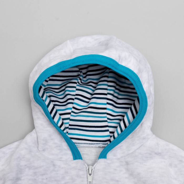 Комплект для мальчика, рост 74 (24) см, цвет серый/бирюзовый В-002