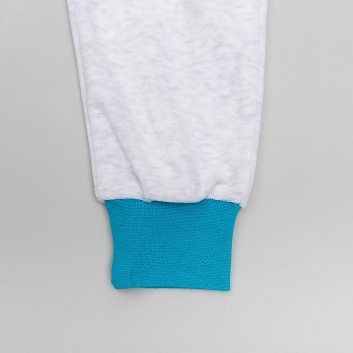 Комплект для мальчика, рост 74 (24) см, цвет серый/бирюзовый В-002