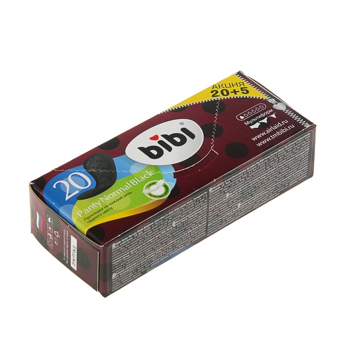 Ежедневные прокладки "BIBI" Panty Normal Black 20+5 шт/уп
