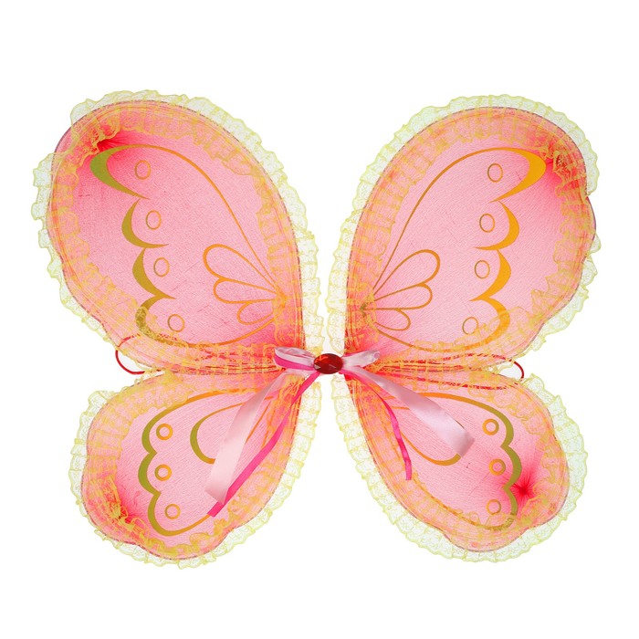 Карнавальные крылья "Бабочка" с узорами, цвет красный