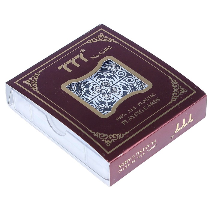 Карты игральные пластик 54шт, 28мкр, микс рубашки (красная, чёрная), 2.5х8.5х10 см