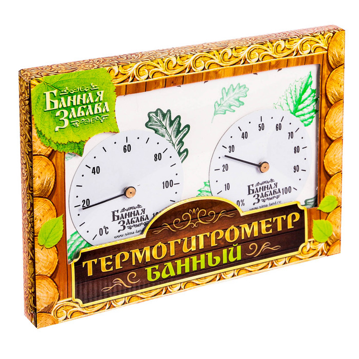 Термогигрометр "Банный лист", 17 х 11 см