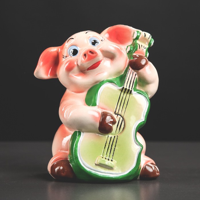 Копилка "Свин гитарист" 20 см, микс