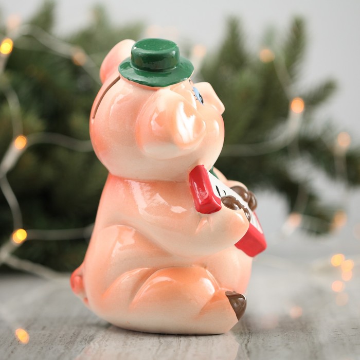 Копилка "Свин клавишник" 20 см микс