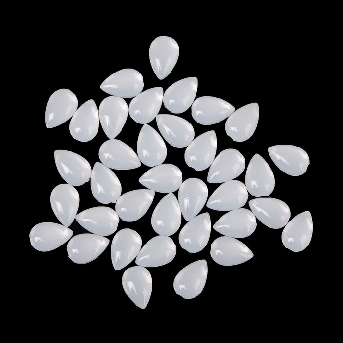 Бусины "Капля" для декора ногтей, 5мм, цвет белый перламутр