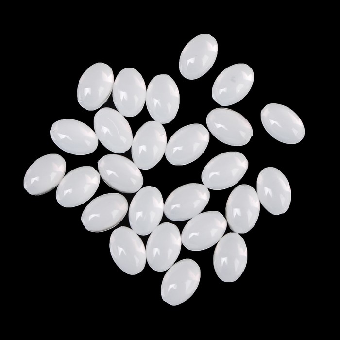 Бусины "Овал" для декора ногтей, 5мм, цвет белый перламутр