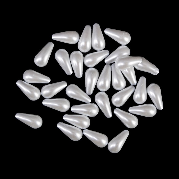 Бусины "Капля" для декора ногтей, цвет жемчужный