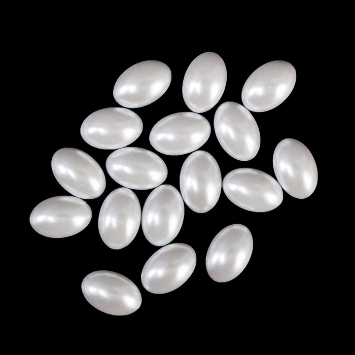 Бусины "Овал" для декора ногтей, цвет жемчужный