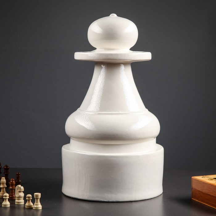 Садовая фигура "Пешка" белая микс