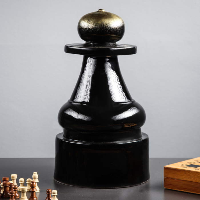 Садовая фигура "Пешка" черная микс