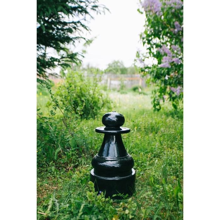 Садовая фигура "Пешка" черная микс