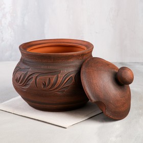 

Горшок духовой с крышкой "Жульен", декор, красная глина, 3 л, микс