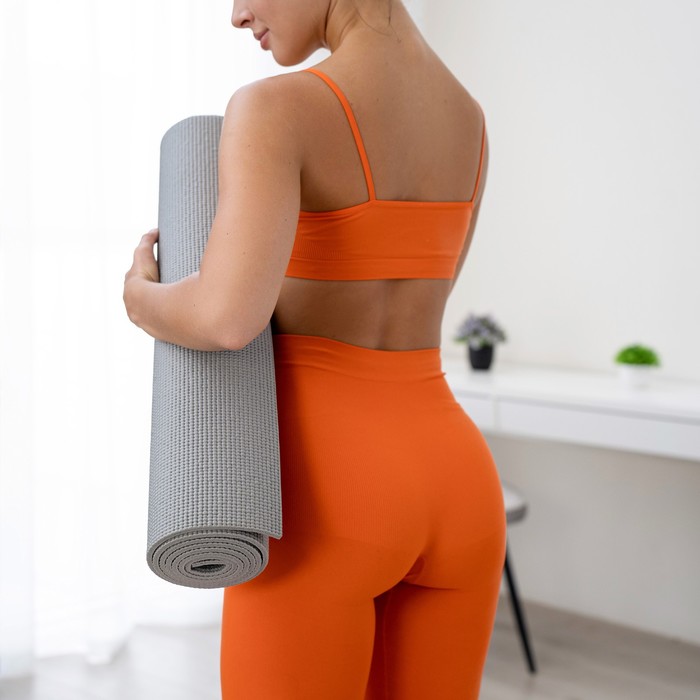 Коврик для йоги 173х61х0,6 см, цвет серый