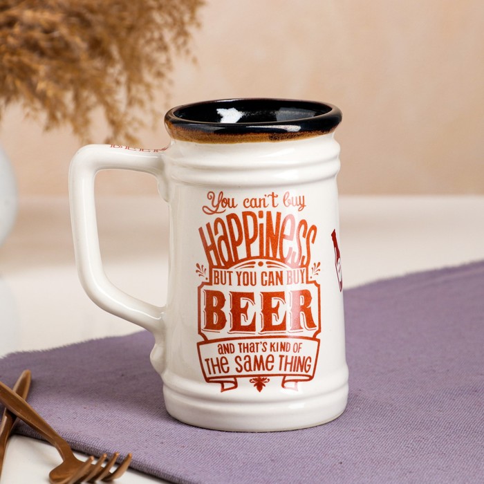 Кружка "Beer" прямая, 0,6 л, микс