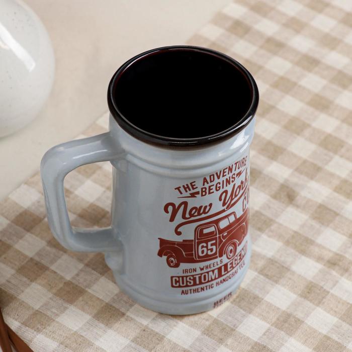 Кружка "New-York", прямая, 0,6 л, микс