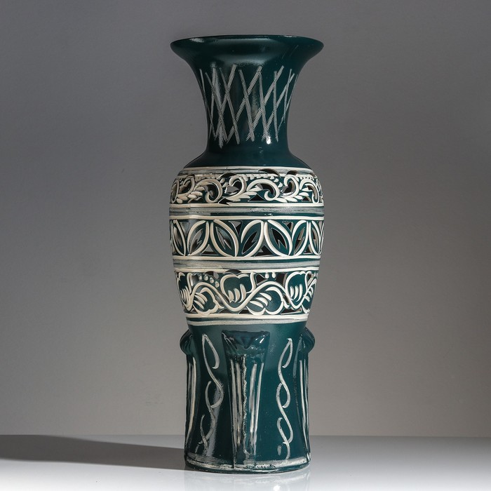 Ваза напольная "Элегия" резка, зелёная микс