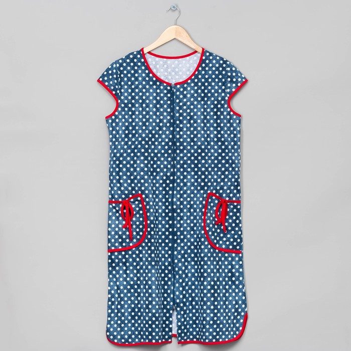 Халат женский на молнии 212ХР1928 цвет синий, р-р 50