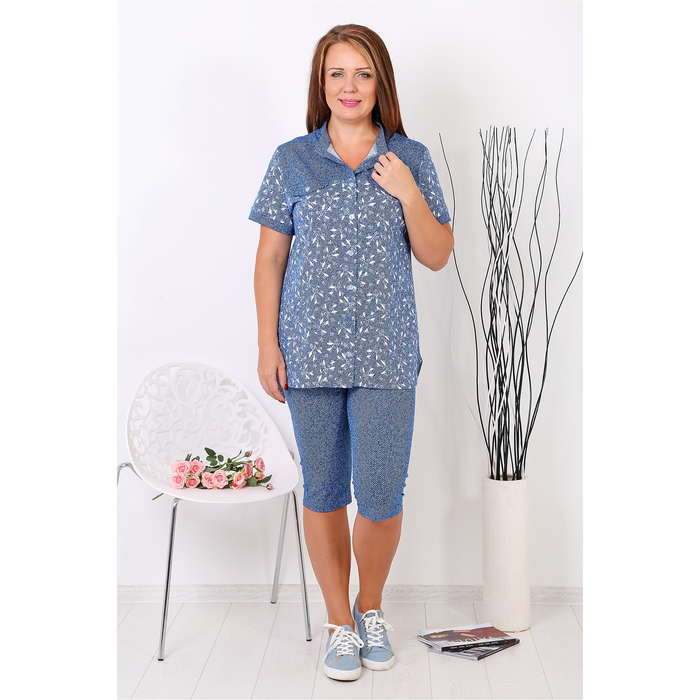 Комплект женский (туника, бриджи) Декаденс-2 цвет синий, р-р 60