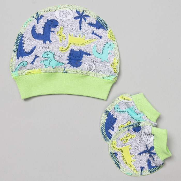 Комплект детский (шапочка и антицарапки), рост 56 см, цвет в ассортименте 901-033_М