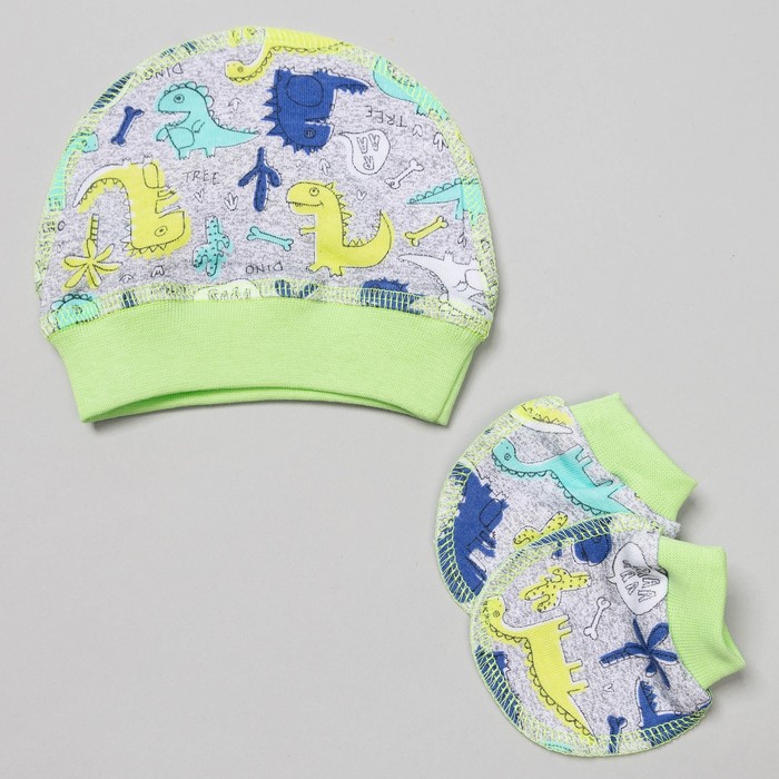 Комплект детский (шапочка и антицарапки), рост 56 см, цвет в ассортименте 901-033_М