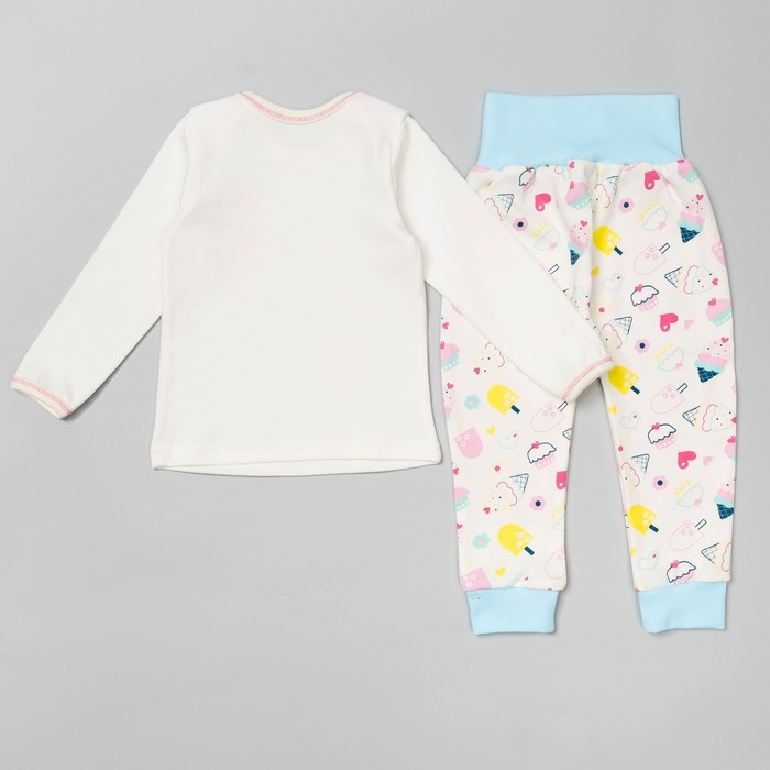 Пижама для девочки "Пироженки", рост 86 см, цвет молочный 811-065_М