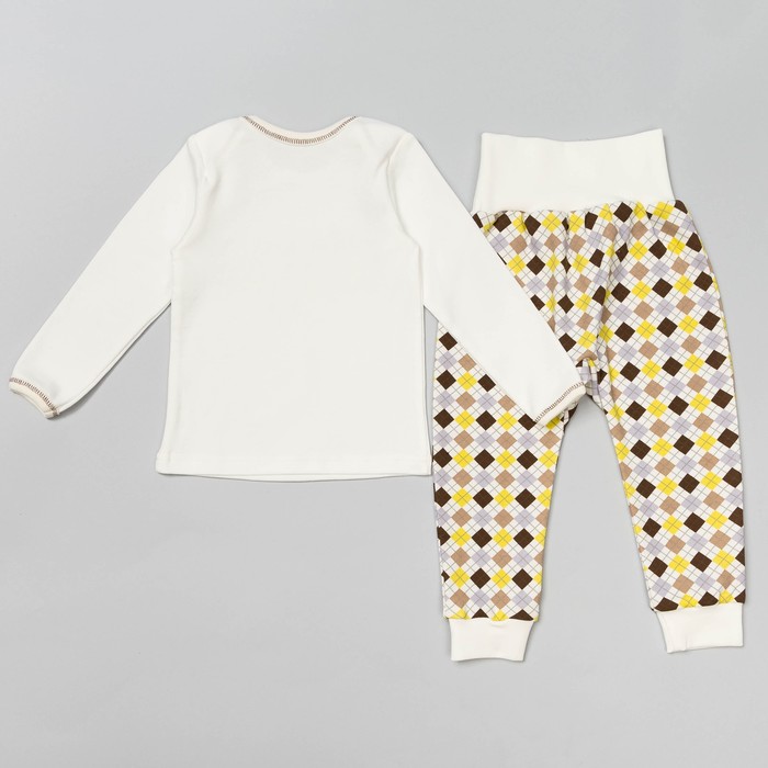 Пижама для мальчика "Little Mister", рост 80 см, цвет молочный 821-011_М