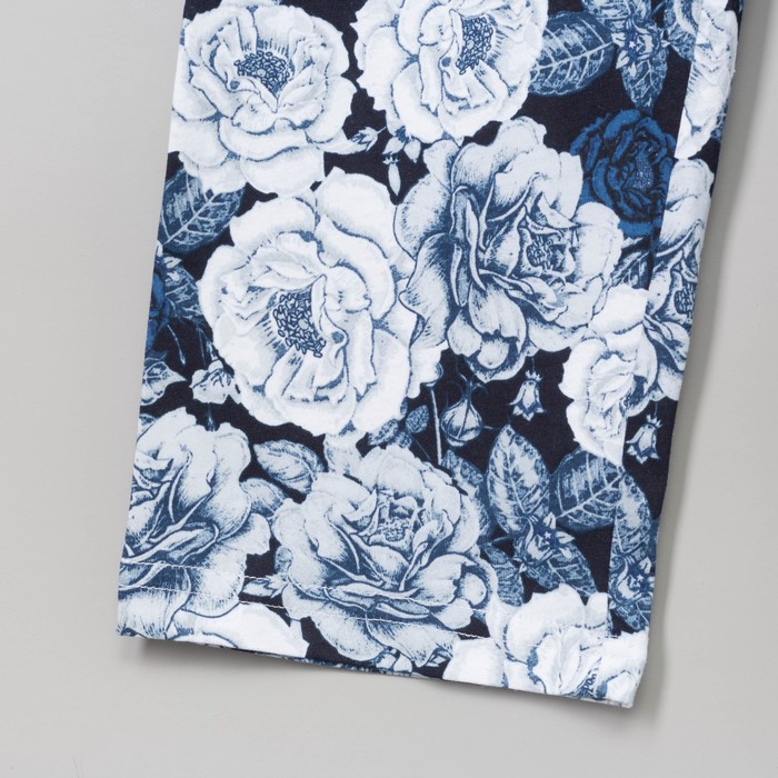 Пижама женская (футболка, брюки) Гжель-2 цвет серый р-р 48