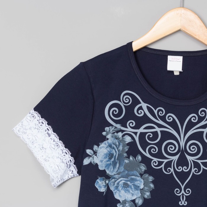 Пижама женская (футболка, брюки) Гжель-2 цвет синий р-р 50