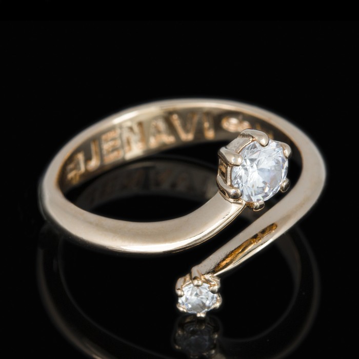 Кольцо "Раус", размер 18, цвет белый в золоте