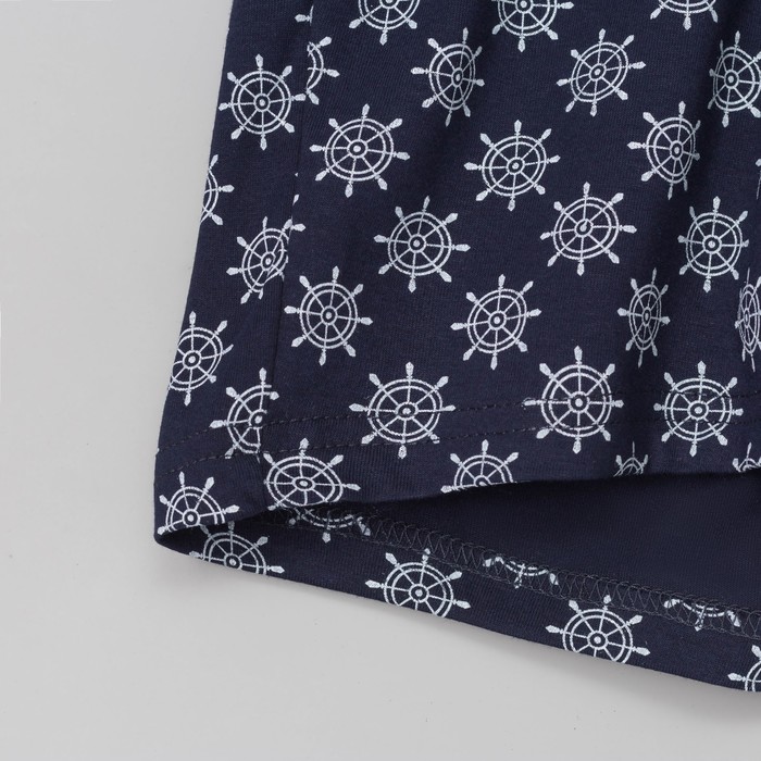 Пижама женская (футболка, шорты) Авантюра-2 цвет бело-чернильный, р-р 46