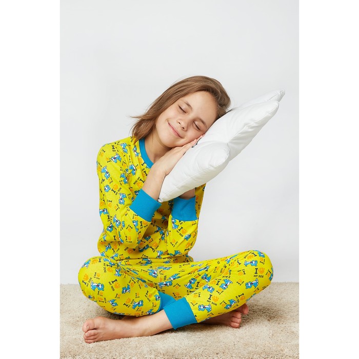 Пижама для девочки I MY DOG, цвет жёлтый МИКС, рост 122 см