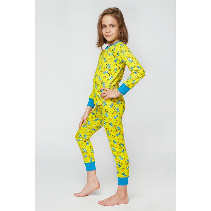 Пижама для девочки I MY DOG, цвет жёлтый МИКС, рост 128 см