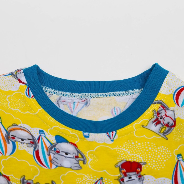 Пижама для девочки ЗАЙКА, рост 104 см, цвет жёлтый микс