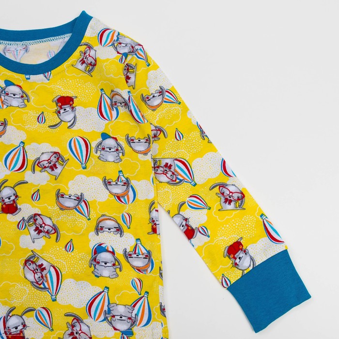 Пижама для девочки ЗАЙКА, рост 128 см, цвет жёлтый микс