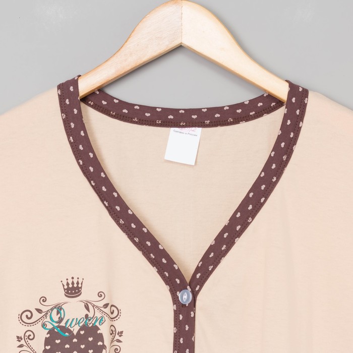 Комплект женский (туника, бриджи) Сердечко-2 цвет бежевый, р-р 50